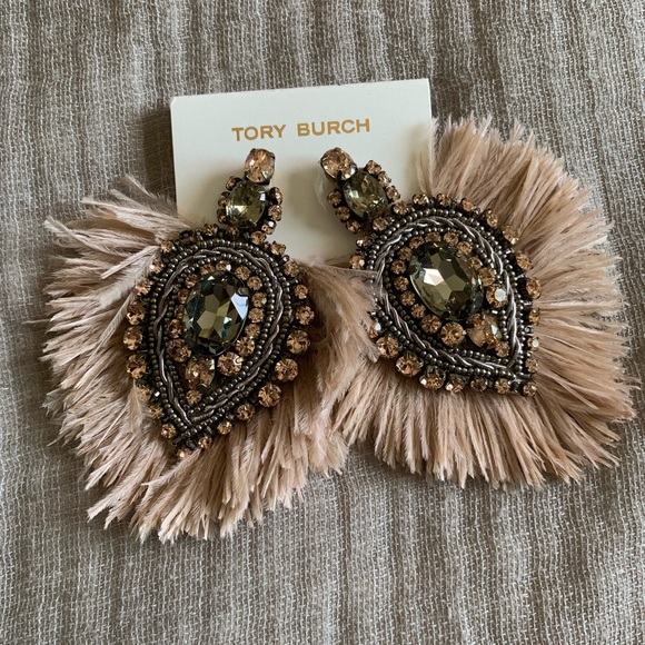 Tory Burch Embellished Feather Earrings - Picture 4 of 7